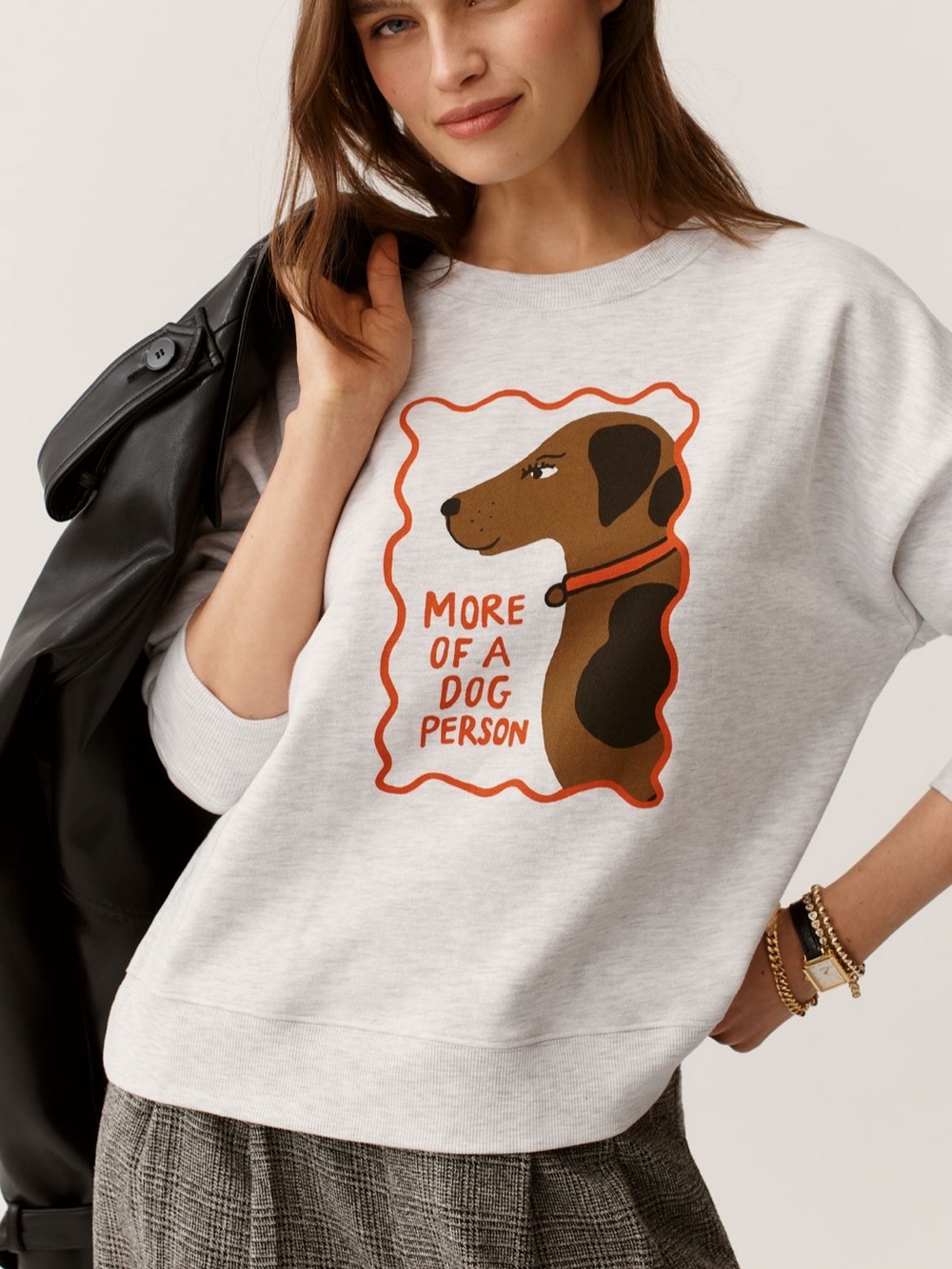 NWT Anthropologie Maeve Tulastra Dog Person Sweatshirt XS/S